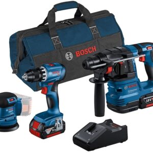 Bosch Blauw | Combopack | GSR 18V-45 + GBH 18V-22 + GEX 185-LI | 18V | 2 x 4.0Ah + lader