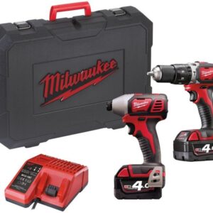 Milwaukee M18 BPP2D-402C Powerpack (M18BDD+M18BID+(2) 4.0Ah 18V+(1) M1218 lader+koffer)