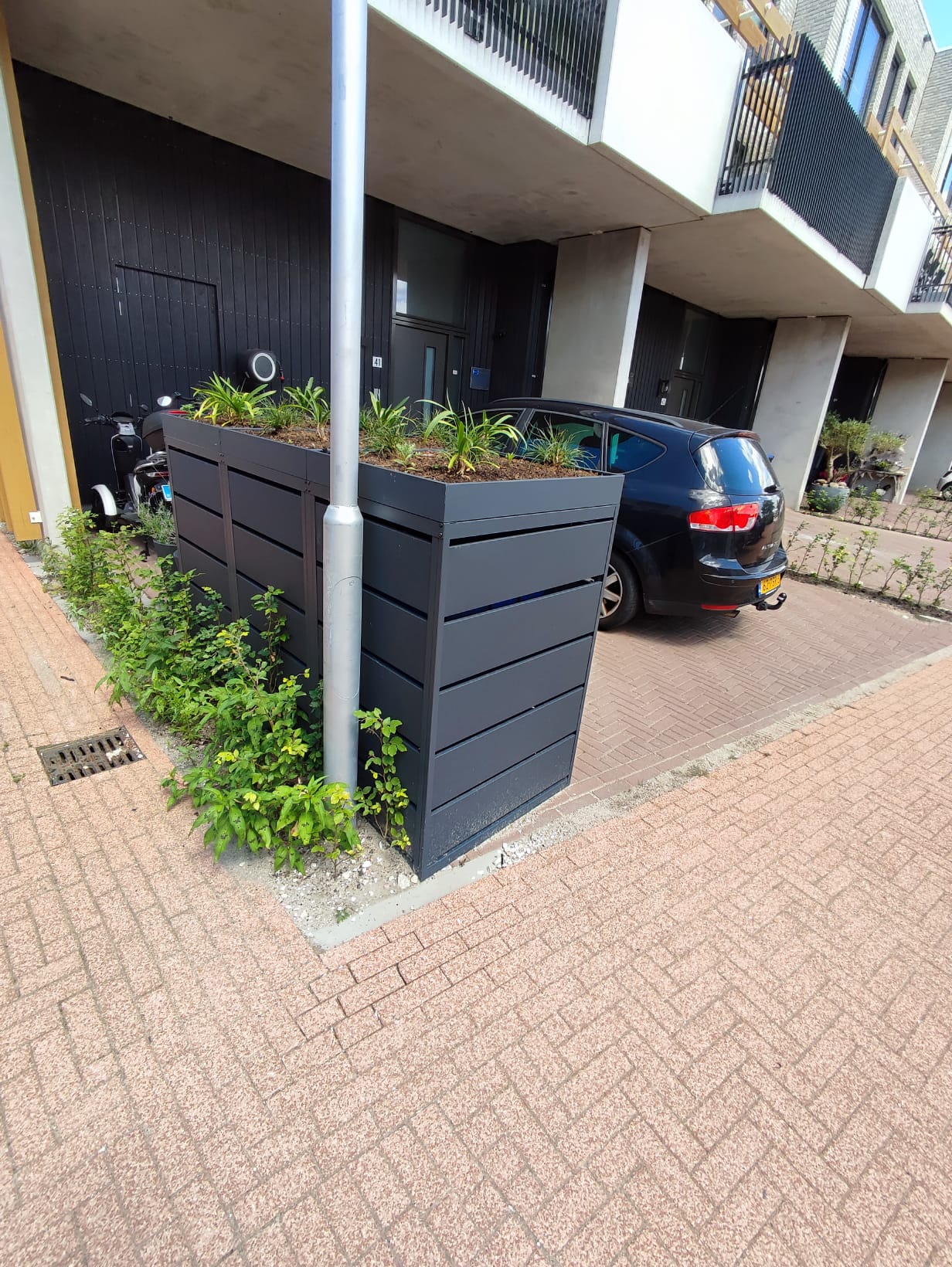 Green Plant Grey Ombouw Antracietgrijs metaal | 4 Containers - Afbeelding 11