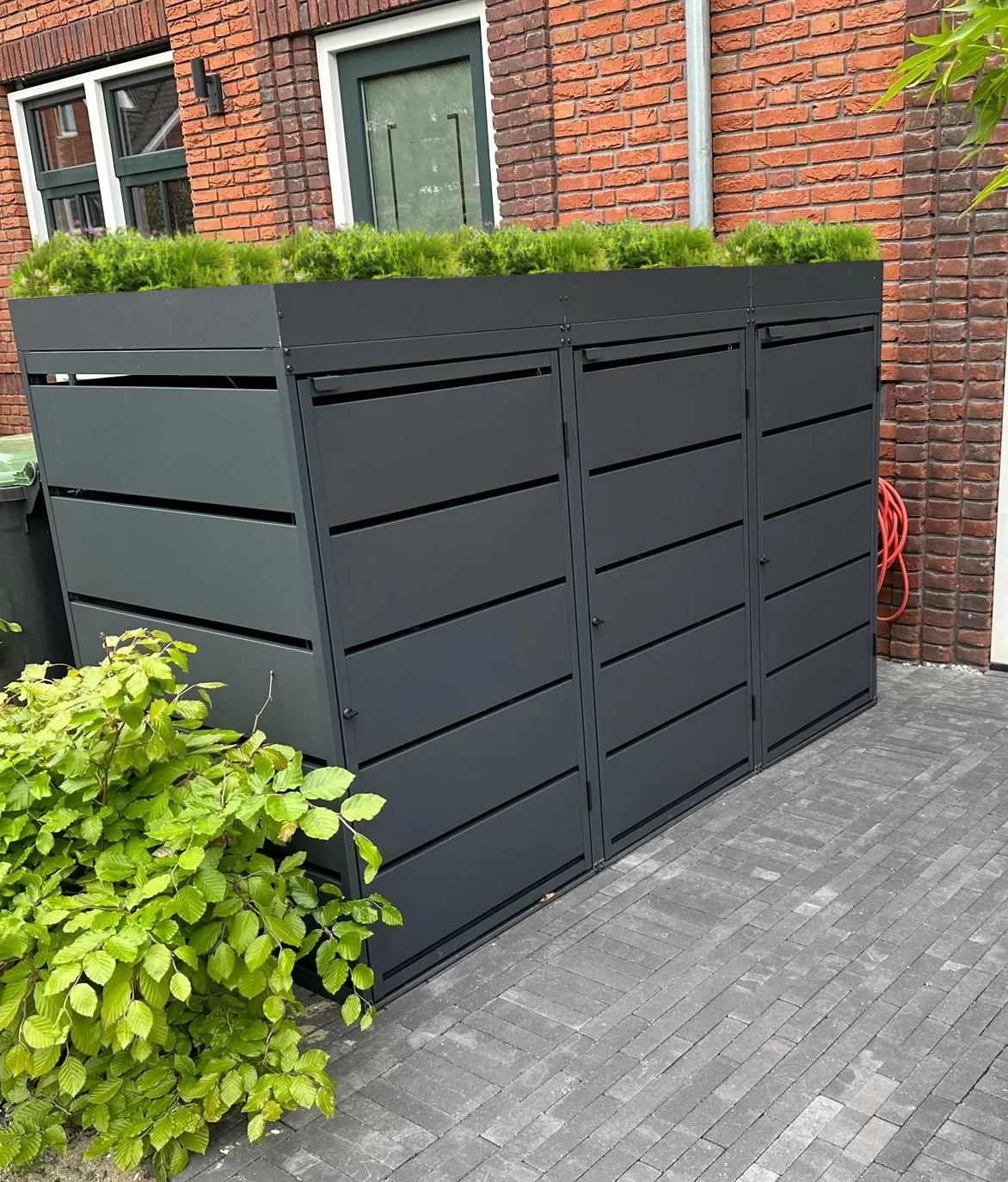 Green Plant Grey Ombouw Antracietgrijs metaal | 4 Containers - Afbeelding 4